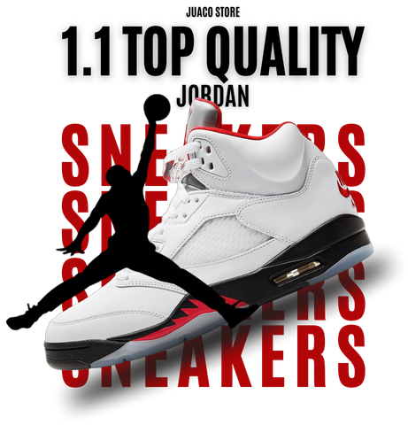 Sneakers blancas con detalles negros y rojos